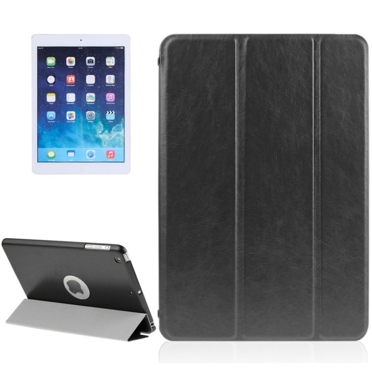 3-fold Lambskin Ultra-thin Plastic Back Shell Smart Leather Case with Sleep / Wake-up & Holder Function for iPad mini 3 / 2 / 1