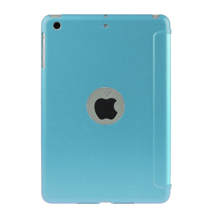 3-fold Lambskin Ultra-thin Plastic Back Shell Smart Leather Case with Sleep / Wake-up & Holder Function for iPad mini 3 / 2 / 1