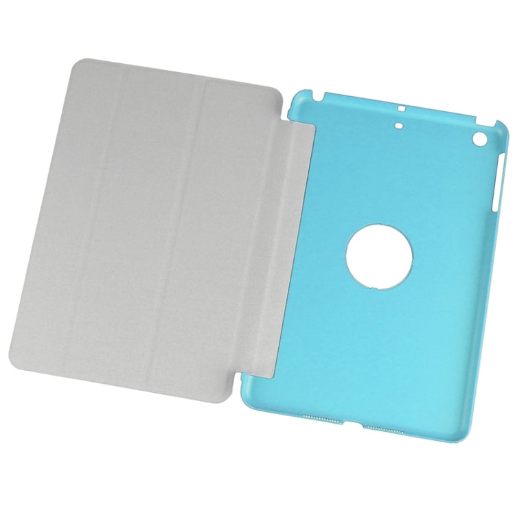 3-fold Lambskin Ultra-thin Plastic Back Shell Smart Leather Case with Sleep / Wake-up & Holder Function for iPad mini 3 / 2 / 1