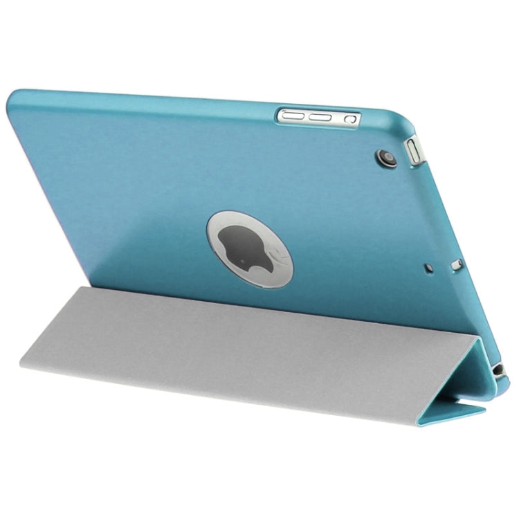 3-fold Lambskin Ultra-thin Plastic Back Shell Smart Leather Case with Sleep / Wake-up & Holder Function for iPad mini 3 / 2 / 1
