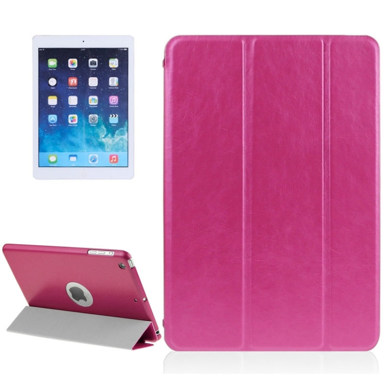 3-fold Lambskin Ultra-thin Plastic Back Shell Smart Leather Case with Sleep / Wake-up & Holder Function for iPad mini 3 / 2 / 1