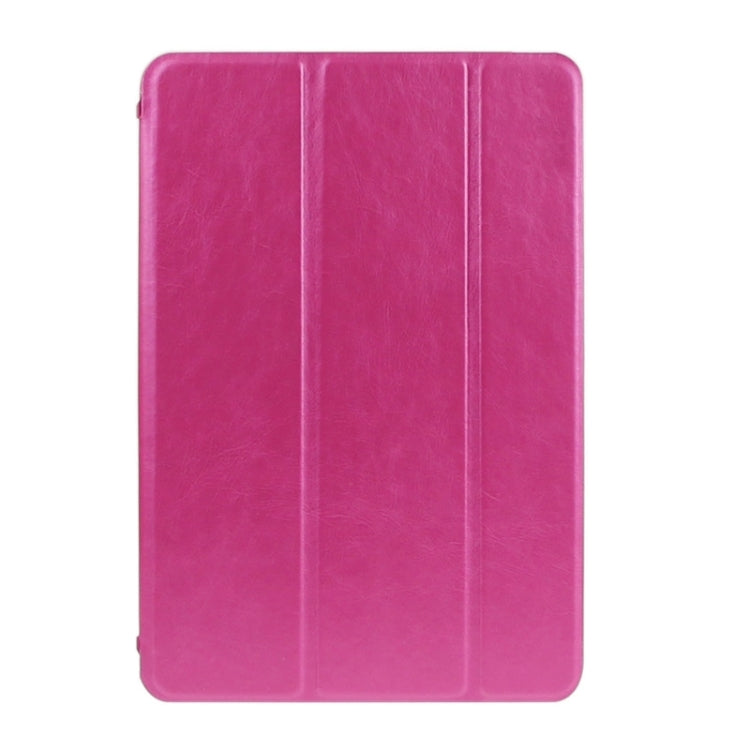3-fold Lambskin Ultra-thin Plastic Back Shell Smart Leather Case with Sleep / Wake-up & Holder Function for iPad mini 3 / 2 / 1
