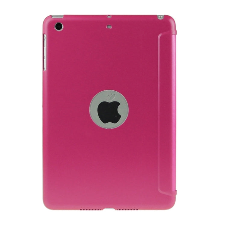 3-fold Lambskin Ultra-thin Plastic Back Shell Smart Leather Case with Sleep / Wake-up & Holder Function for iPad mini 3 / 2 / 1