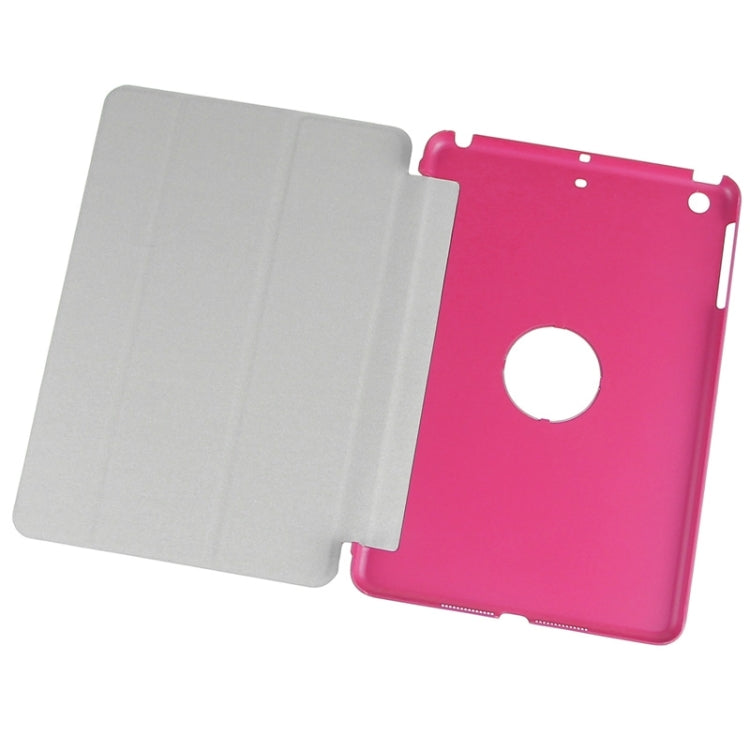 3-fold Lambskin Ultra-thin Plastic Back Shell Smart Leather Case with Sleep / Wake-up & Holder Function for iPad mini 3 / 2 / 1