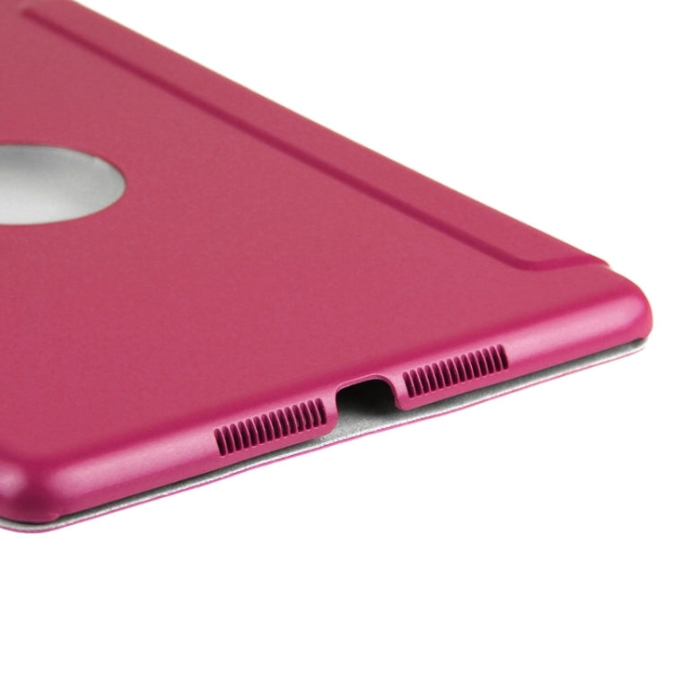 3-fold Lambskin Ultra-thin Plastic Back Shell Smart Leather Case with Sleep / Wake-up & Holder Function for iPad mini 3 / 2 / 1