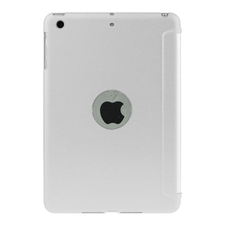 3-fold Lambskin Ultra-thin Plastic Back Shell Smart Leather Case with Sleep / Wake-up & Holder Function for iPad mini 3 / 2 / 1
