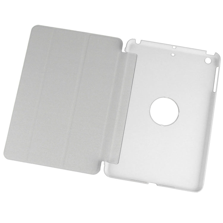 3-fold Lambskin Ultra-thin Plastic Back Shell Smart Leather Case with Sleep / Wake-up & Holder Function for iPad mini 3 / 2 / 1