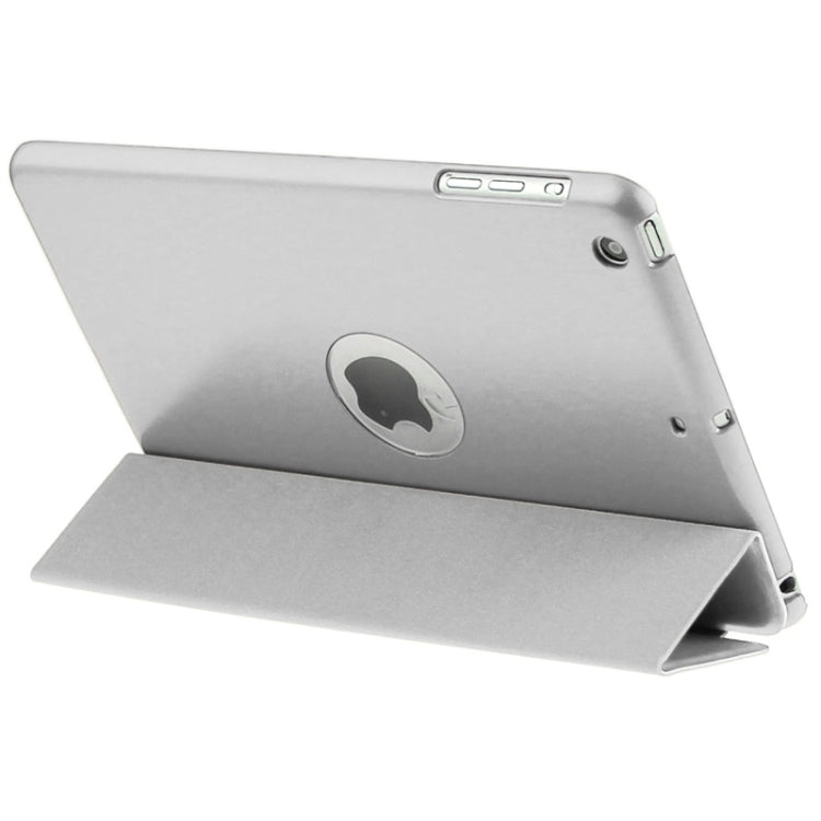 3-fold Lambskin Ultra-thin Plastic Back Shell Smart Leather Case with Sleep / Wake-up & Holder Function for iPad mini 3 / 2 / 1