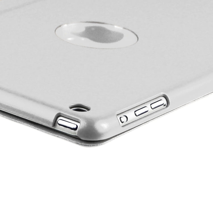 3-fold Lambskin Ultra-thin Plastic Back Shell Smart Leather Case with Sleep / Wake-up & Holder Function for iPad mini 3 / 2 / 1