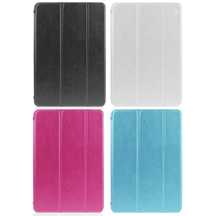 3-fold Lambskin Ultra-thin Plastic Back Shell Smart Leather Case with Sleep / Wake-up & Holder Function for iPad mini 3 / 2 / 1