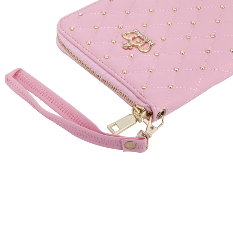 Crown Pattern & Diamond Lattice Texture Diamond Encrusted Carry Case with Holder & Card Slots & Wallet & Lanyard for iPad mini 3 / 2 / 1