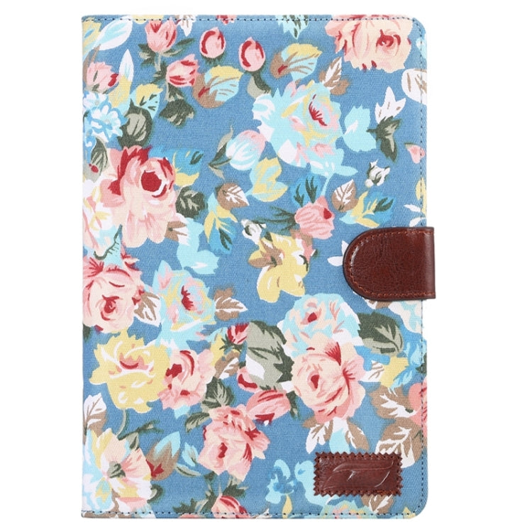 Peony Pattern Denim Texture Leather Case with Card Slots & Holder & Wallet & Sleep / Wake-up Function for iPad mini 4