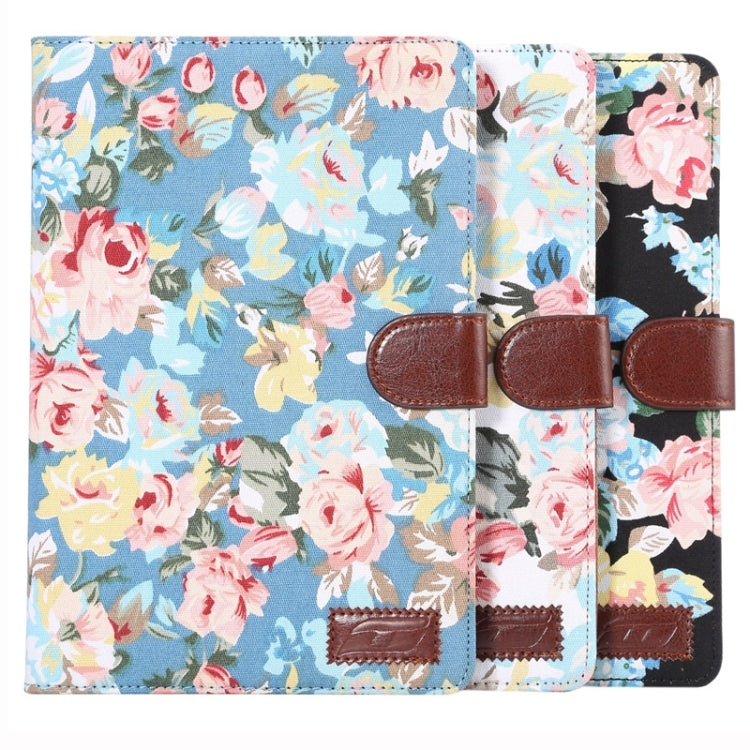 Peony Pattern Denim Texture Leather Case with Card Slots & Holder & Wallet & Sleep / Wake-up Function for iPad mini 4