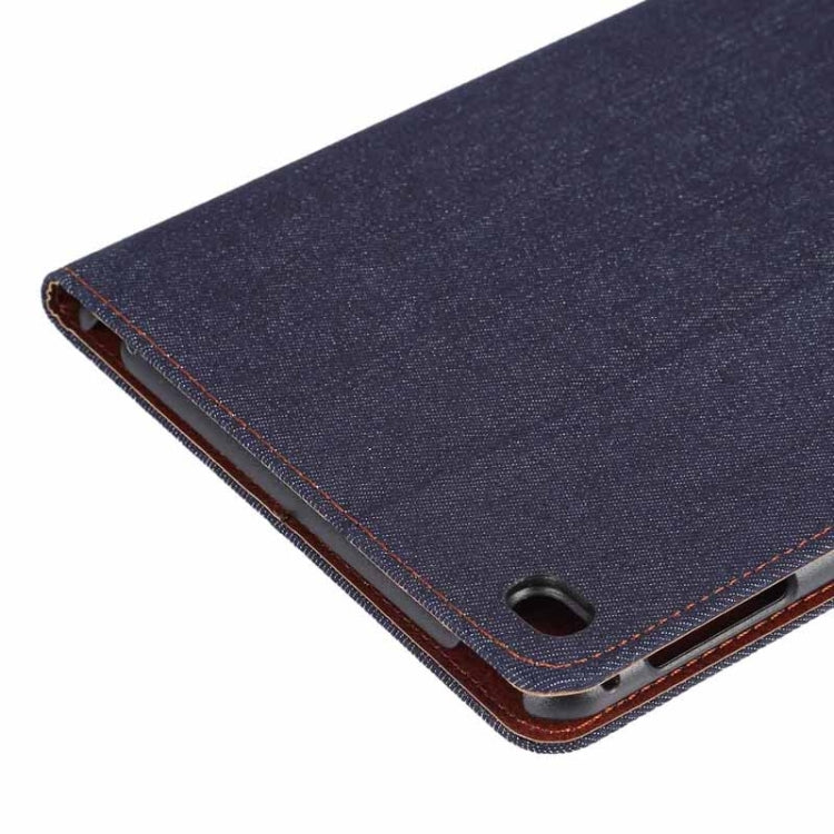 Denim Texture Leather Case with Card Slots & Holder & Wallet & Sleep / Wake-up Function for iPad mini 4