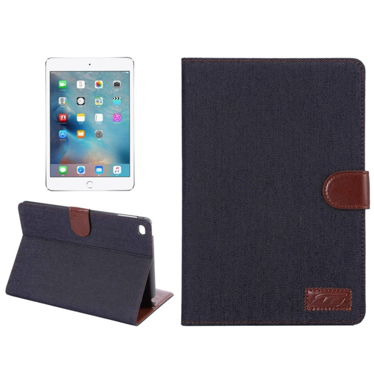 Denim Texture Leather Case with Card Slots & Holder & Wallet & Sleep / Wake-up Function for iPad mini 4