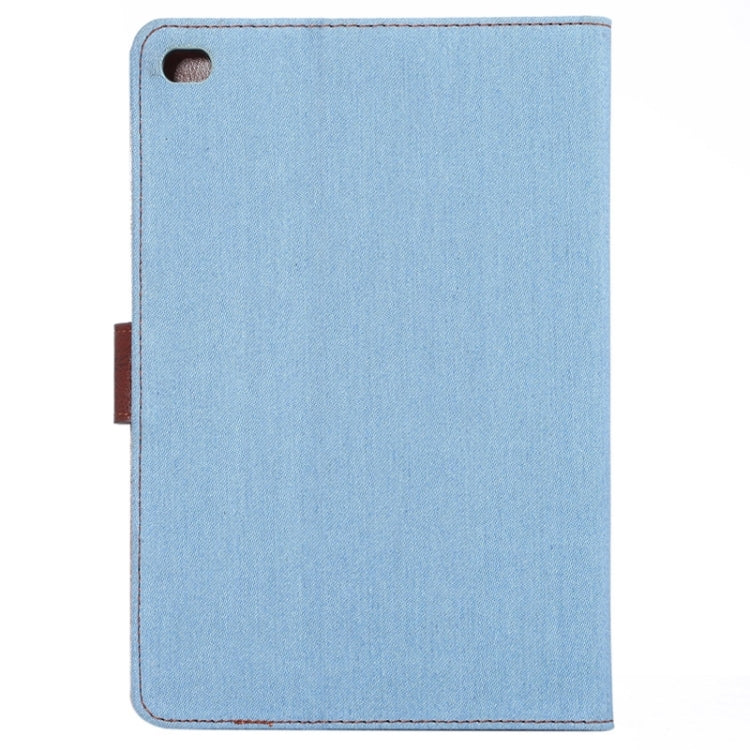 Denim Texture Leather Case with Card Slots & Holder & Wallet & Sleep / Wake-up Function for iPad mini 4