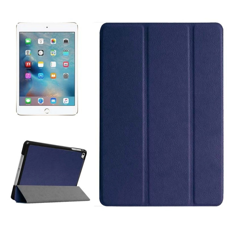 Custer Texture Horizontal Flip Smart Leather Case with 3-folding Holder for iPad Mini 4