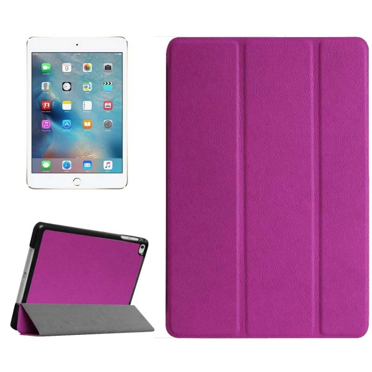 Custer Texture Horizontal Flip Smart Leather Case with 3-folding Holder for iPad Mini 4
