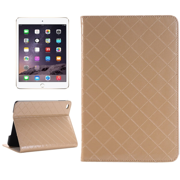 Bright Skin Grid Texture Horizontal Flip Smart Leather Case with Holder & Card Slots & Wallet for iPad Mini 4