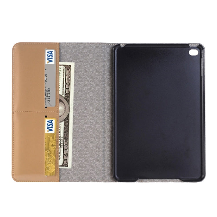 Bright Skin Grid Texture Horizontal Flip Smart Leather Case with Holder & Card Slots & Wallet for iPad Mini 4