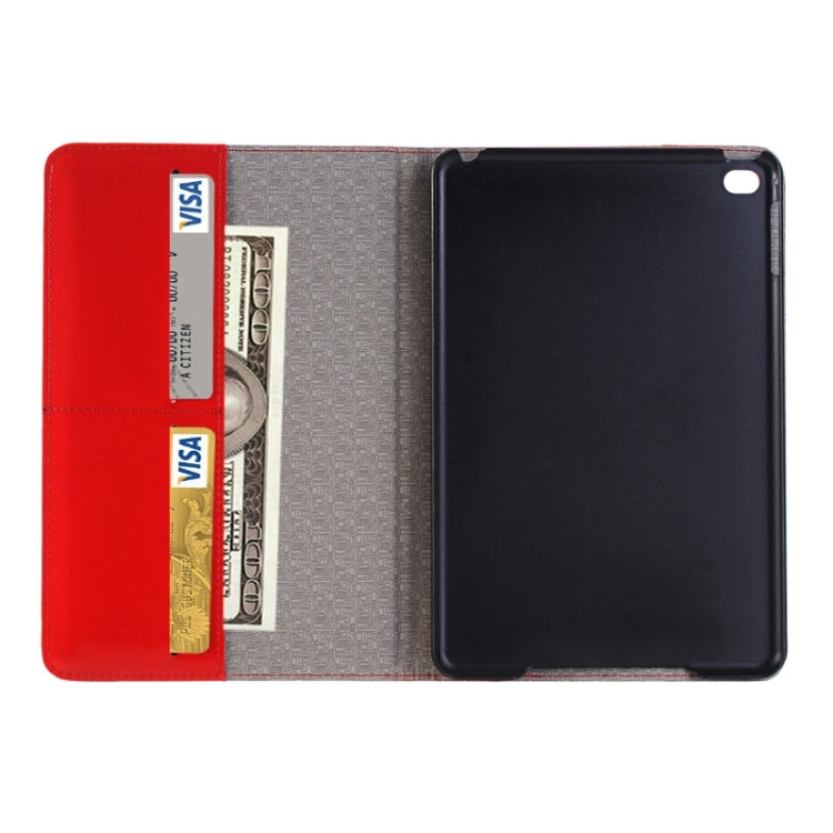 Bright Skin Grid Texture Horizontal Flip Smart Leather Case with Holder & Card Slots & Wallet for iPad Mini 4