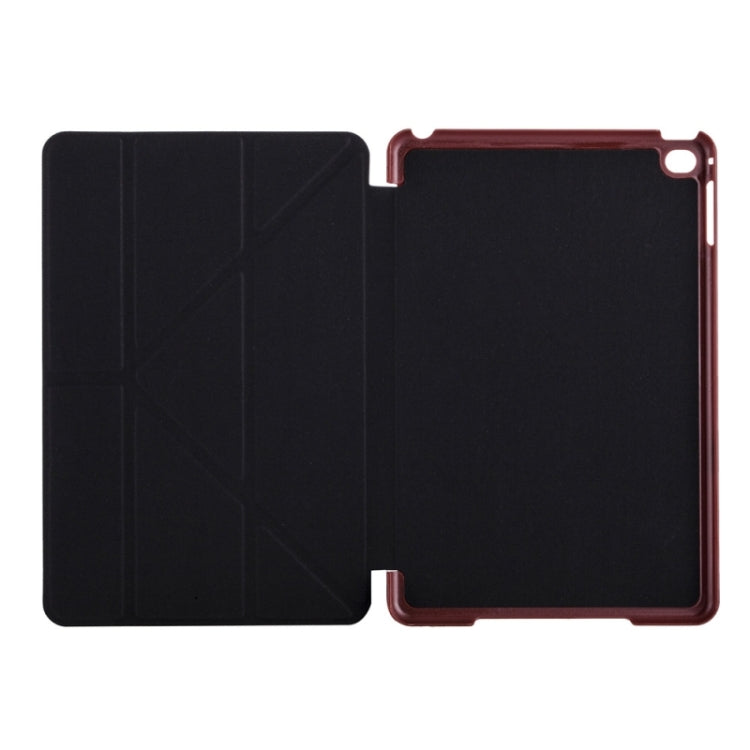 Transformers Style Crazy Horse Texture Flip Leather Case with Holder and Sleep / Wake-up Function for iPad mini 4