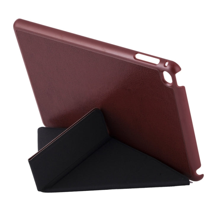 Transformers Style Crazy Horse Texture Flip Leather Case with Holder and Sleep / Wake-up Function for iPad mini 4