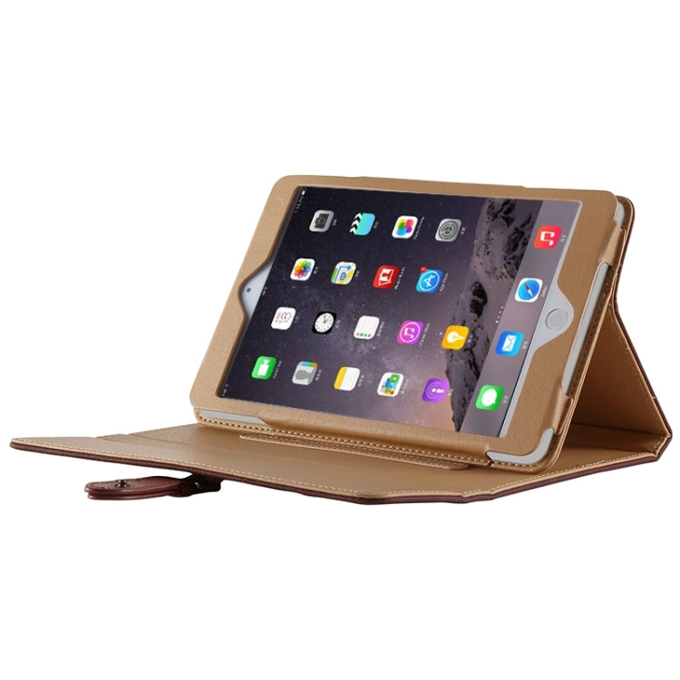 Retro Briefcase Style Horizontal Flip Leather Case with Holder & Belt Fastener & Two Antiskid Ribbons for iPad mini 4