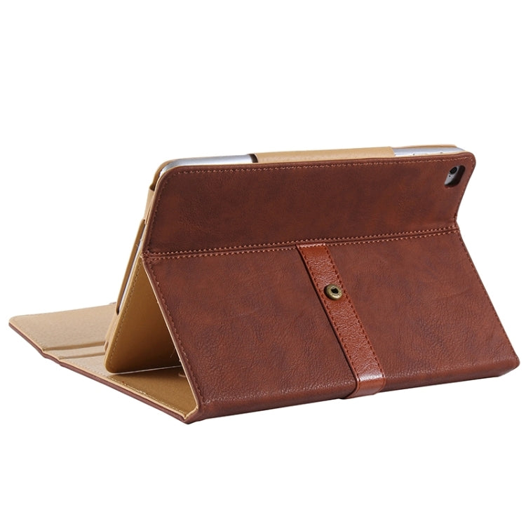 Retro Briefcase Style Horizontal Flip Leather Case with Holder & Belt Fastener & Two Antiskid Ribbons for iPad mini 4