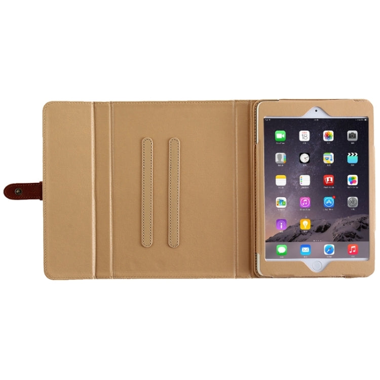 Retro Briefcase Style Horizontal Flip Leather Case with Holder & Belt Fastener & Two Antiskid Ribbons for iPad mini 4
