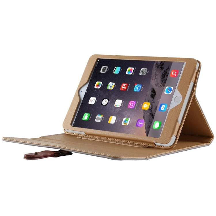 Retro Briefcase Style Horizontal Flip Leather Case with Holder & Belt Fastener & Two Antiskid Ribbons for iPad mini 4