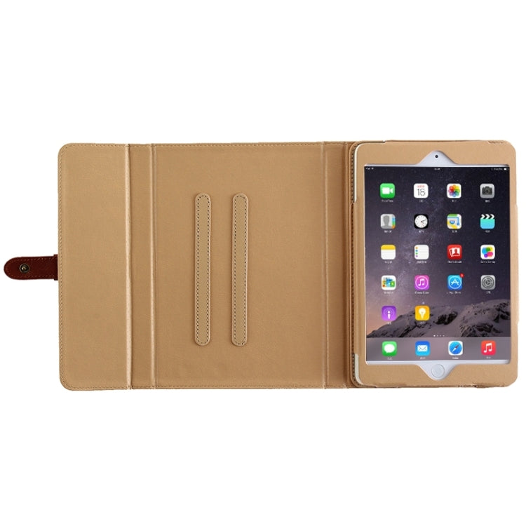 Retro Briefcase Style Horizontal Flip Leather Case with Holder & Belt Fastener & Two Antiskid Ribbons for iPad mini 4