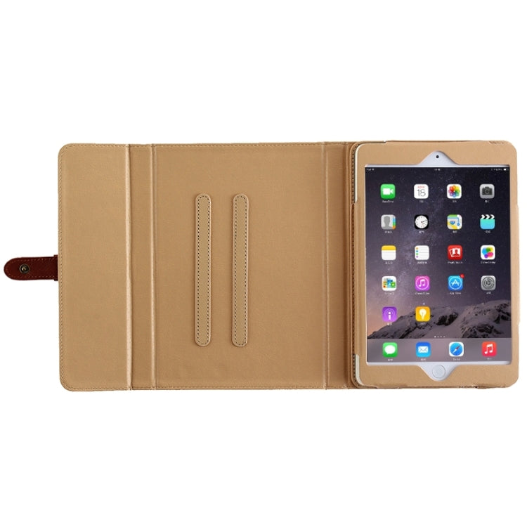 Retro Briefcase Style Horizontal Flip Leather Case with Holder & Belt Fastener & Two Antiskid Ribbons for iPad mini 4