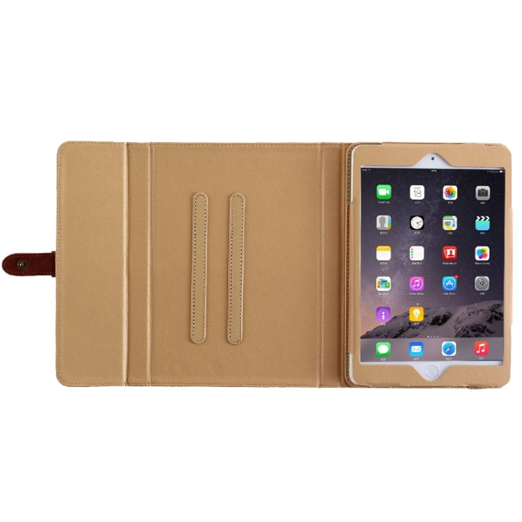 Retro Briefcase Style Horizontal Flip Leather Case with Holder & Belt Fastener & Two Antiskid Ribbons for iPad mini 4