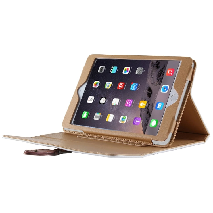 Retro Briefcase Style Horizontal Flip Leather Case with Holder & Belt Fastener & Two Antiskid Ribbons for iPad mini 4