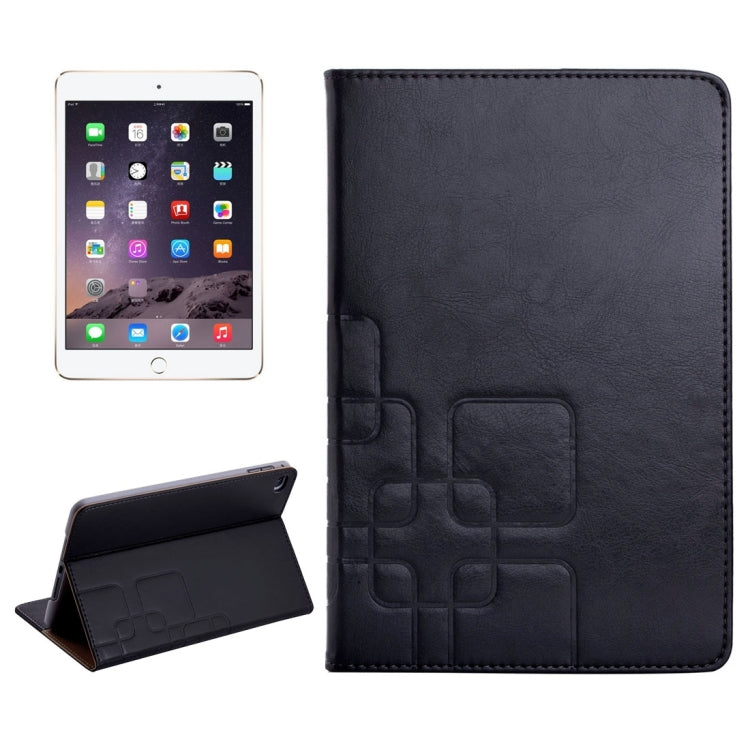 Crazy Horse and Lattice Texture Horizontal Flip Solid Color Leather Case with Holder and Card Slots for iPad mini 4
