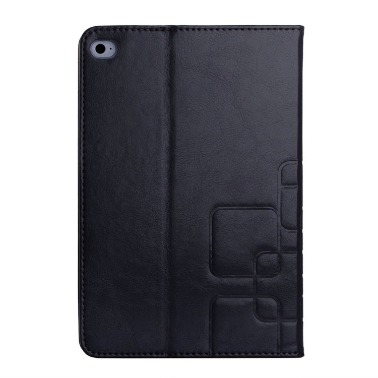 Crazy Horse and Lattice Texture Horizontal Flip Solid Color Leather Case with Holder and Card Slots for iPad mini 4