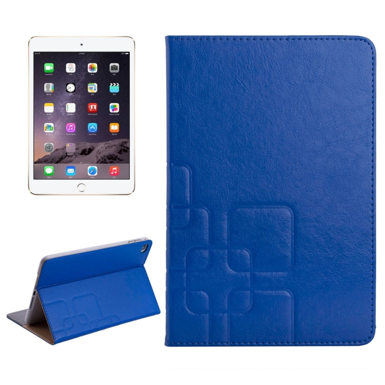 Crazy Horse and Lattice Texture Horizontal Flip Solid Color Leather Case with Holder and Card Slots for iPad mini 4