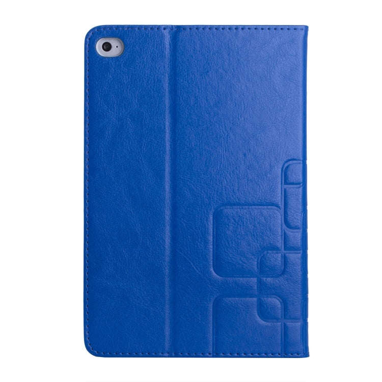 Crazy Horse and Lattice Texture Horizontal Flip Solid Color Leather Case with Holder and Card Slots for iPad mini 4