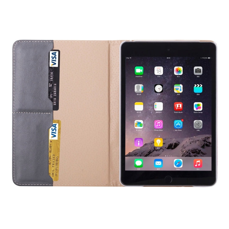 Crazy Horse and Lattice Texture Horizontal Flip Solid Color Leather Case with Holder and Card Slots for iPad mini 4