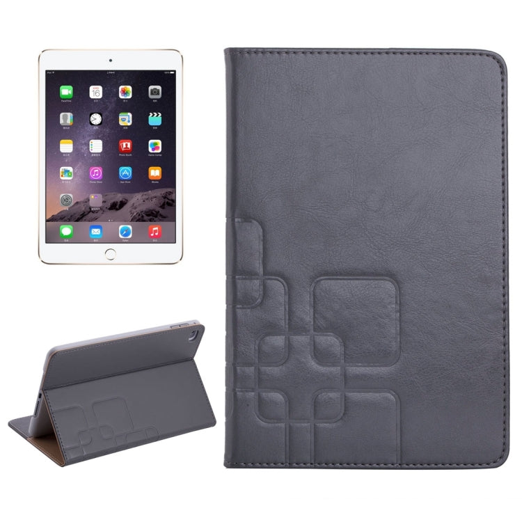 Crazy Horse and Lattice Texture Horizontal Flip Solid Color Leather Case with Holder and Card Slots for iPad mini 4
