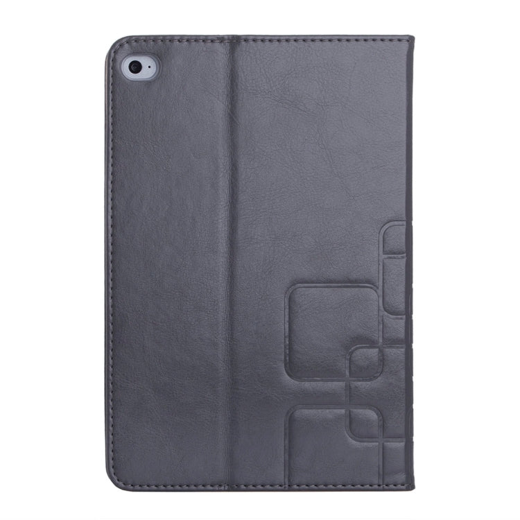 Crazy Horse and Lattice Texture Horizontal Flip Solid Color Leather Case with Holder and Card Slots for iPad mini 4