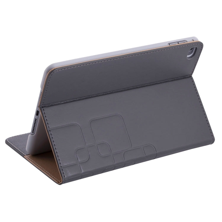 Crazy Horse and Lattice Texture Horizontal Flip Solid Color Leather Case with Holder and Card Slots for iPad mini 4