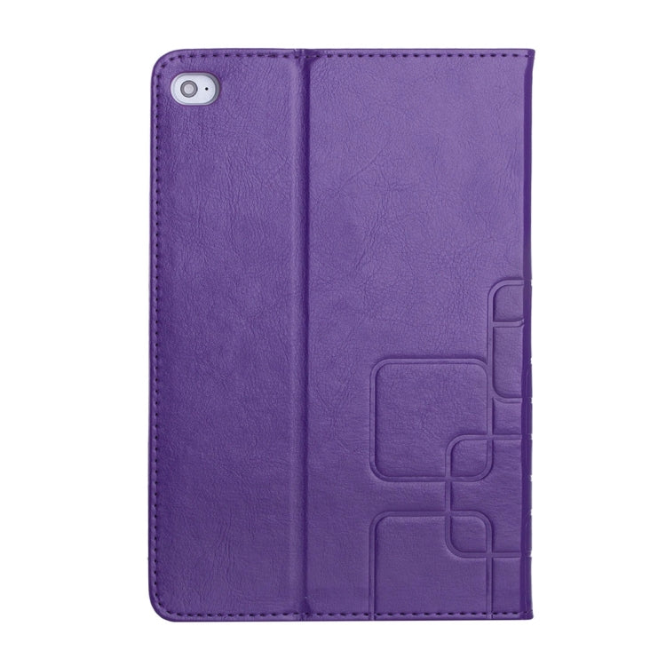 Crazy Horse and Lattice Texture Horizontal Flip Solid Color Leather Case with Holder and Card Slots for iPad mini 4