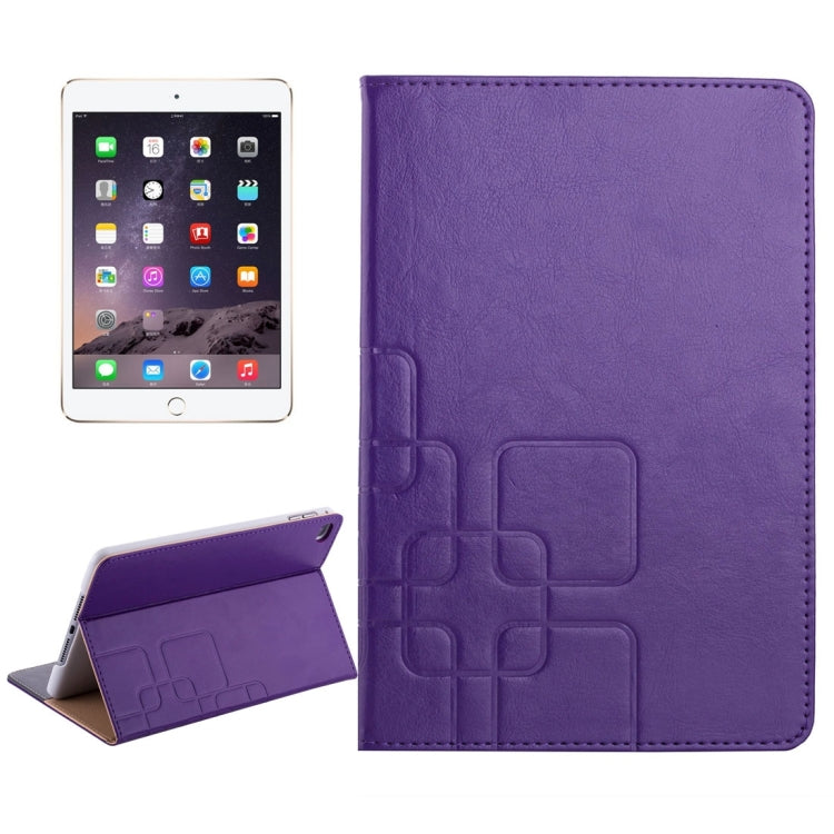 Crazy Horse and Lattice Texture Horizontal Flip Solid Color Leather Case with Holder and Card Slots for iPad mini 4