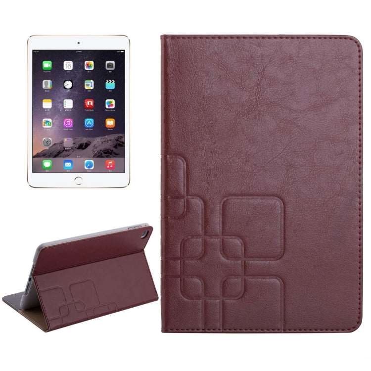 Crazy Horse and Lattice Texture Horizontal Flip Solid Color Leather Case with Holder and Card Slots for iPad mini 4