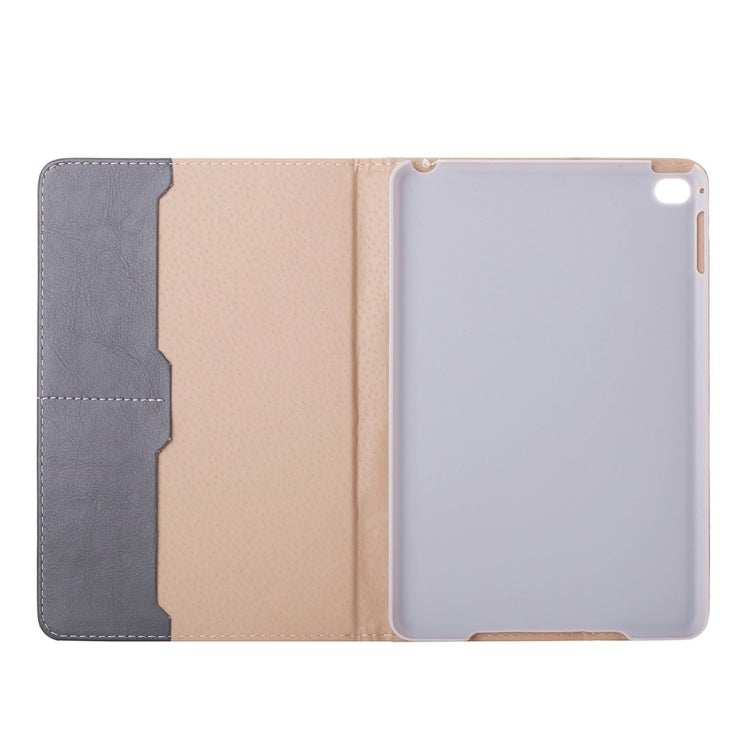Crazy Horse and Lattice Texture Horizontal Flip Solid Color Leather Case with Holder and Card Slots for iPad mini 4