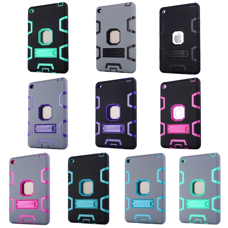 Separable Shock-resistant Double Colored TPU + PC Combination Case with Holder for iPad mini 4
