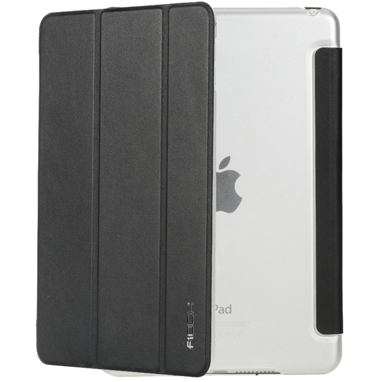 Rock Touch Series Fashionable Business Style Horizontal Flip Leather Case with Three-folding Holder and Intelligent Sleep / Wake-up Function for iPad mini 4