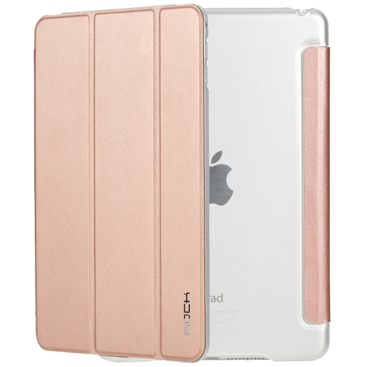 Rock Touch Series Fashionable Business Style Horizontal Flip Leather Case with Three-folding Holder and Intelligent Sleep / Wake-up Function for iPad mini 4